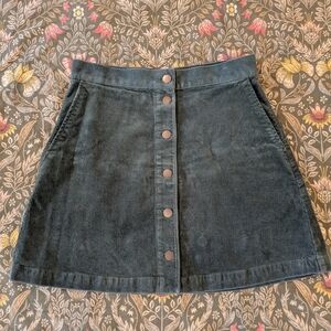 Uniqlo Dark Teal Corduroy Miniskirt